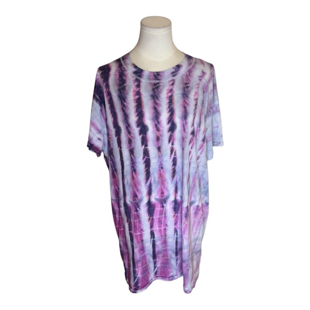 WE THE FREE‎ People Tie Dye Tee T Shirt Purple Size M Oversized Relaxed Fit Boho